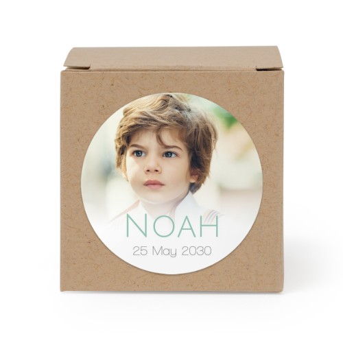 Cadeaudoos beige met ronde sticker - Set van 24 Cadeaudoos beige met ronde sticker - Set van 24