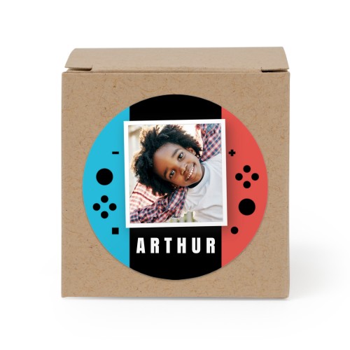 Partybox Braunes Kraftpapier mit Sticker rund - 24 Stk.