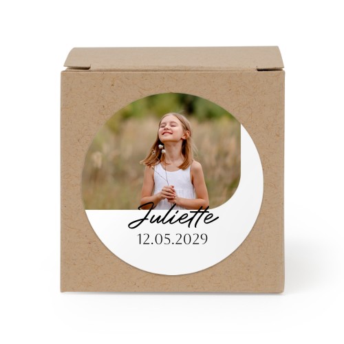 Lahjarasia beige pyöreillä tarroilla - 24 kpl