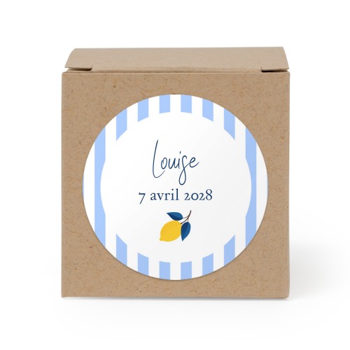Boîte en papier naturel, sticker rond (lot de 24)