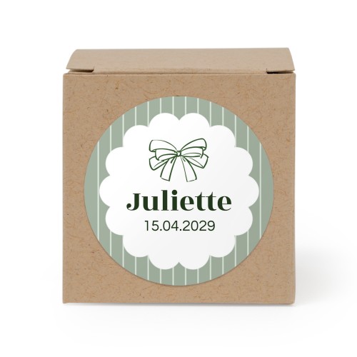 Boîte en papier naturel, sticker rond (lot de 24)
