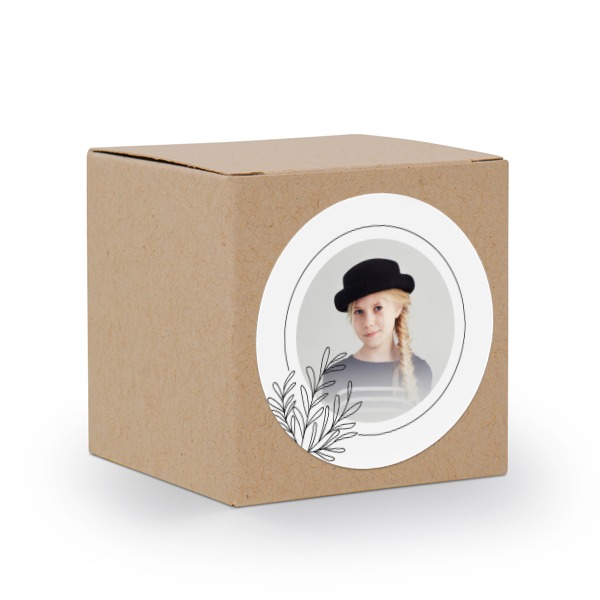 BoĂźte en papier naturel, sticker rond (lot de 24) BoĂźte en papier naturel, sticker rond (lot de 24)