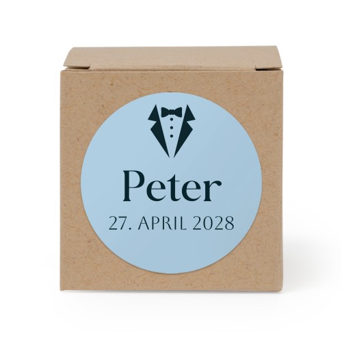 Gaveæske beige med rundt klistermærke - set of 24 Gaveæske beige med rundt klistermærke - set of 24