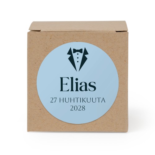 Lahjarasia beige pyöreillä tarroilla - 24 kpl