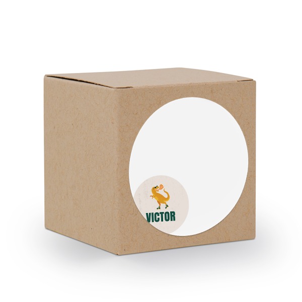 Partybox Braunes Kraftpapier mit Sticker rund - 24 Stk.