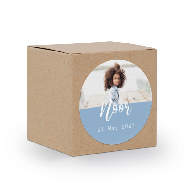 Boîte en papier naturel, sticker rond (lot de 24)