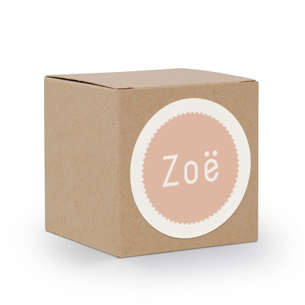 Gaveæske beige med rundt klistermærke - set of 24 Gaveæske beige med rundt klistermærke - set of 24