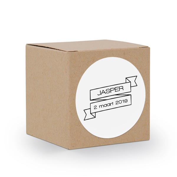 Partybox Braunes Kraftpapier mit Sticker rund - 24 Stk.