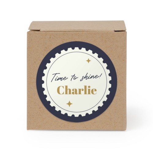 Boîte en papier naturel, sticker rond (lot de 24)