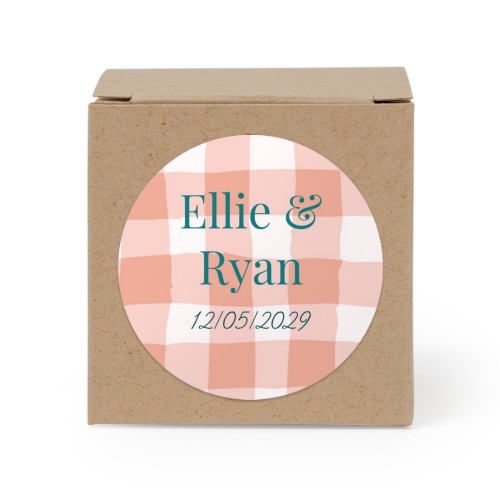 Boîte en papier naturel, sticker rond (lot de 24)