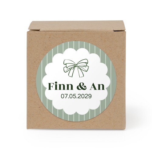 Cadeaudoos beige met ronde sticker - Set van 24 Cadeaudoos beige met ronde sticker - Set van 24