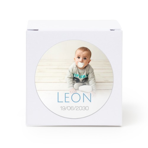 Doosjes voor bedankje wit met ronde sticker (set van 24)