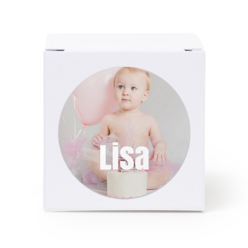 Boîte blanche, sticker rond (lot de 24)