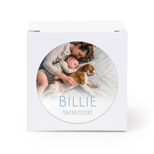 Boîte blanche, sticker rond (lot de 24)