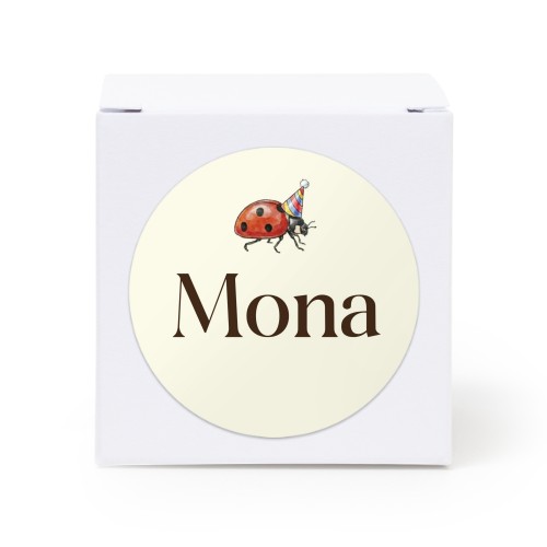 Doosjes voor bedankje wit met ronde sticker (set van 24)