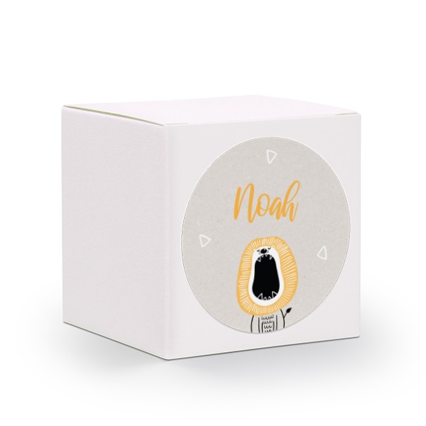 Cadeaudoos wit met ronde sticker - Set van 24