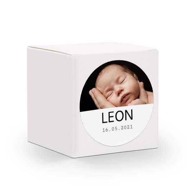 Boîte blanche, sticker rond (lot de 24)