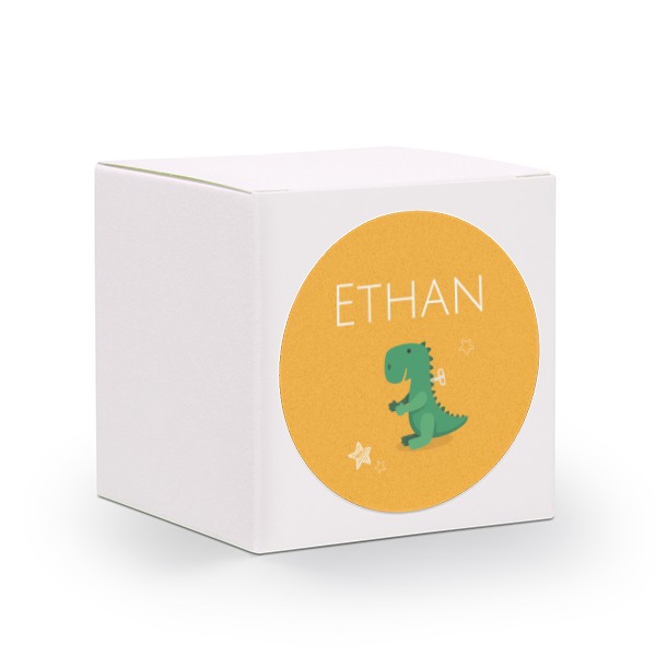 Presentask vit med runt klistermärke - 24 st