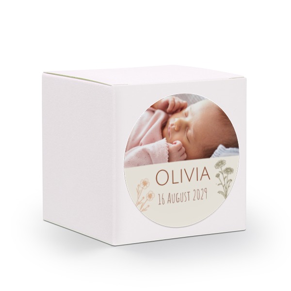 Boîte blanche, sticker rond (lot de 24)