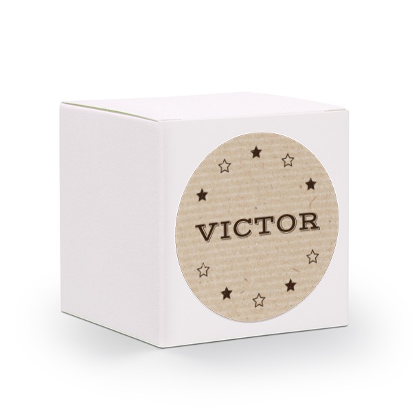 Boîte blanche, sticker rond (lot de 24)