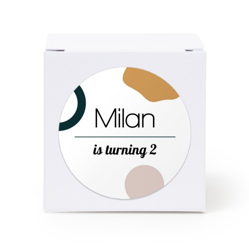 Boîte blanche, sticker rond (lot de 24)