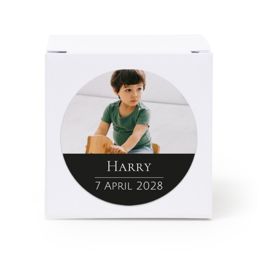 Boîte blanche, sticker rond (lot de 24)