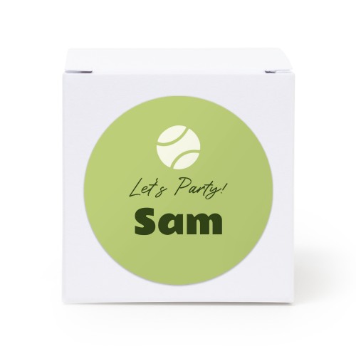 Lahjarasia valkoinen pyöreillä tarroilla - 24 kpl