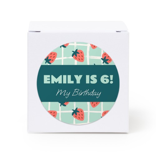 Lahjarasia valkoinen pyöreillä tarroilla - 24 kpl