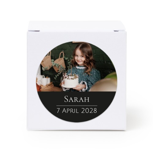 Cadeaudoos wit met ronde sticker - Set van 24