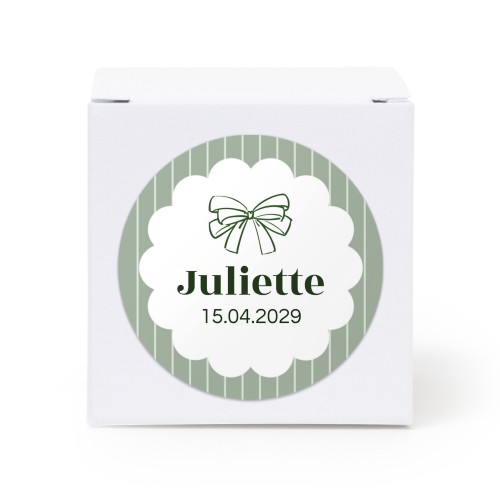 Partybox Weiss mit Sticker rund - 24 Stk.