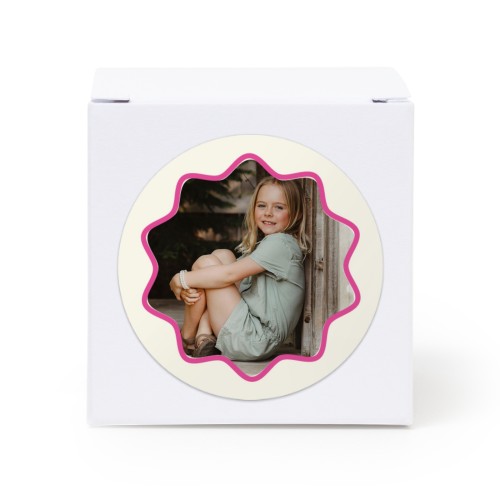 Cadeaudoos wit met ronde sticker - Set van 24