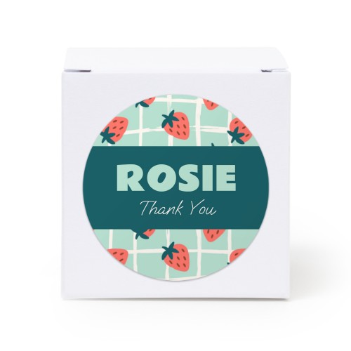 Partybox Weiss mit Sticker rund - 24 Stk.