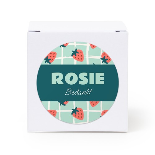 Doosjes voor bedankje wit met ronde sticker (set van 24)