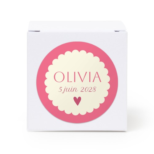 Boîte blanche, sticker rond (lot de 24)