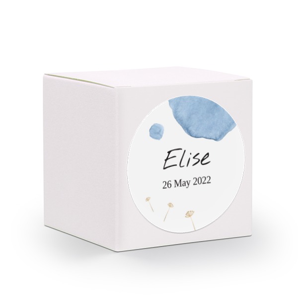 Partybox Weiss mit Sticker rund - 24 Stk.