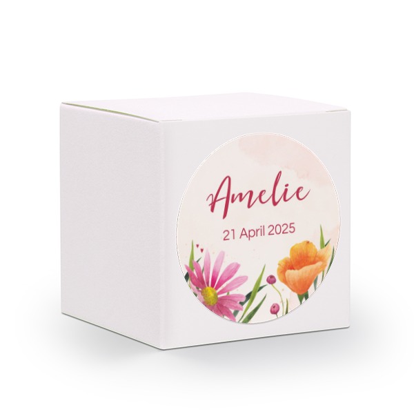 Boîte blanche, sticker rond (lot de 24)