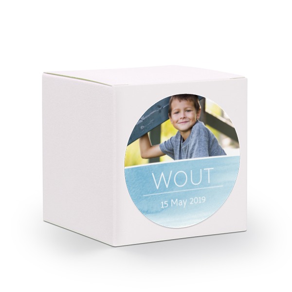 Partybox Weiss mit Sticker rund - 24 Stk. Partybox Weiss mit Sticker rund - 24 Stk.