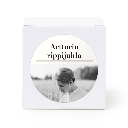 Lahjarasia valkoinen pyöreillä tarroilla - 24 kpl