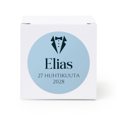 Lahjarasia valkoinen pyöreillä tarroilla - 24 kpl