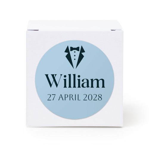 Presentask vit med runt klistermärke - 24 st