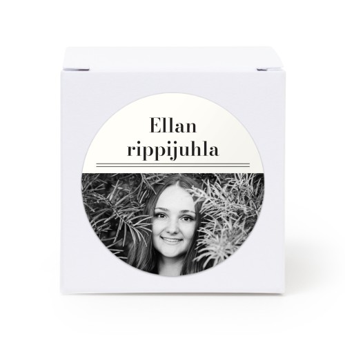 Lahjarasia valkoinen pyöreillä tarroilla - 24 kpl