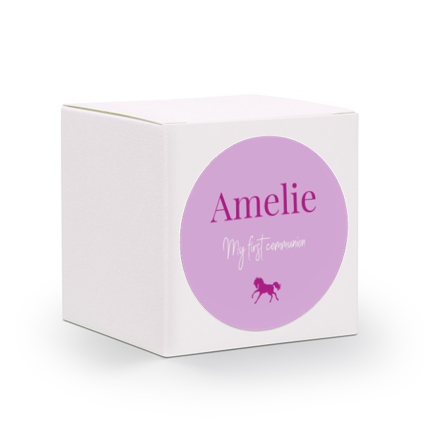 Doosjes voor bedankje wit met ronde sticker (set van 24)