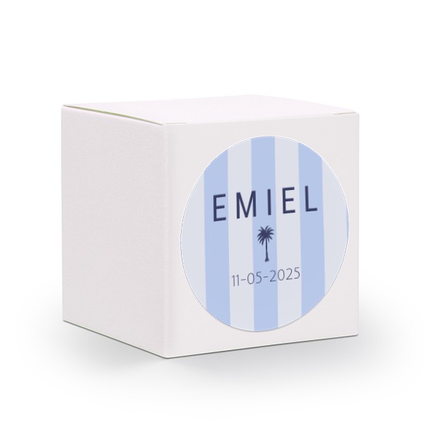 Presentask vit med runt klistermärke - 24 st