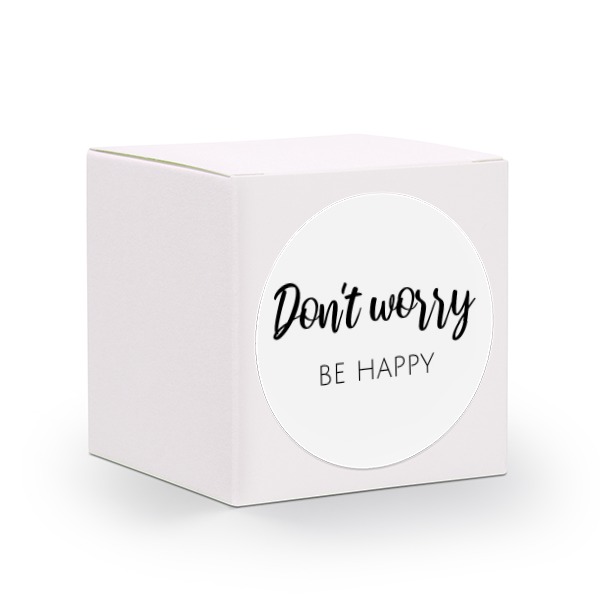 Gaveboks hvit med rundt klistremerke - 24 stk