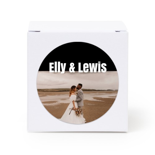 Cadeaudoos wit met ronde sticker - Set van 24