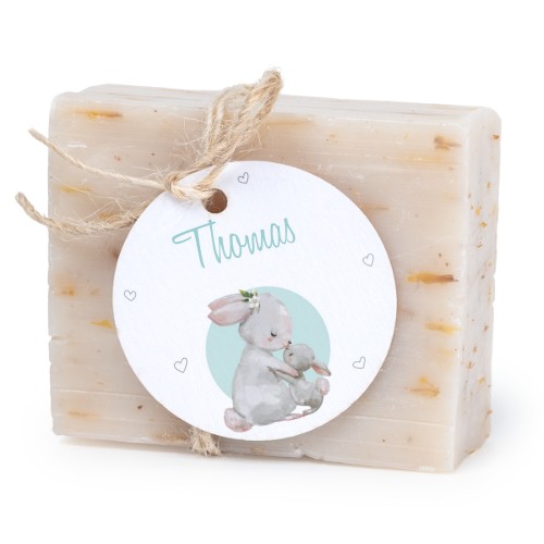 Sæbebar med rund etikette (sæt á 6)