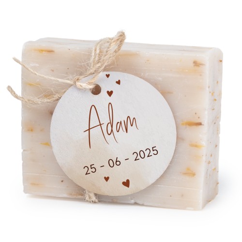 Såpestykke med rund etikett (sett à 6)