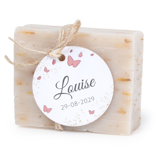 Såpestykke med rund etikett (sett à 6)