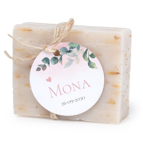 Såpestykke med rund etikett (sett à 6)