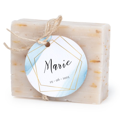 Sæbebar med rund etikette (sæt á 6)